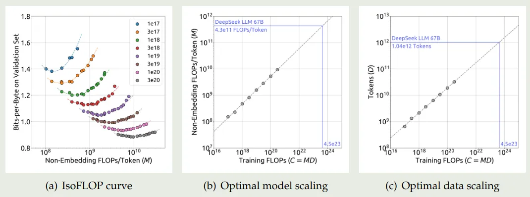 IsoFLOP curve and optimal model/data allocation