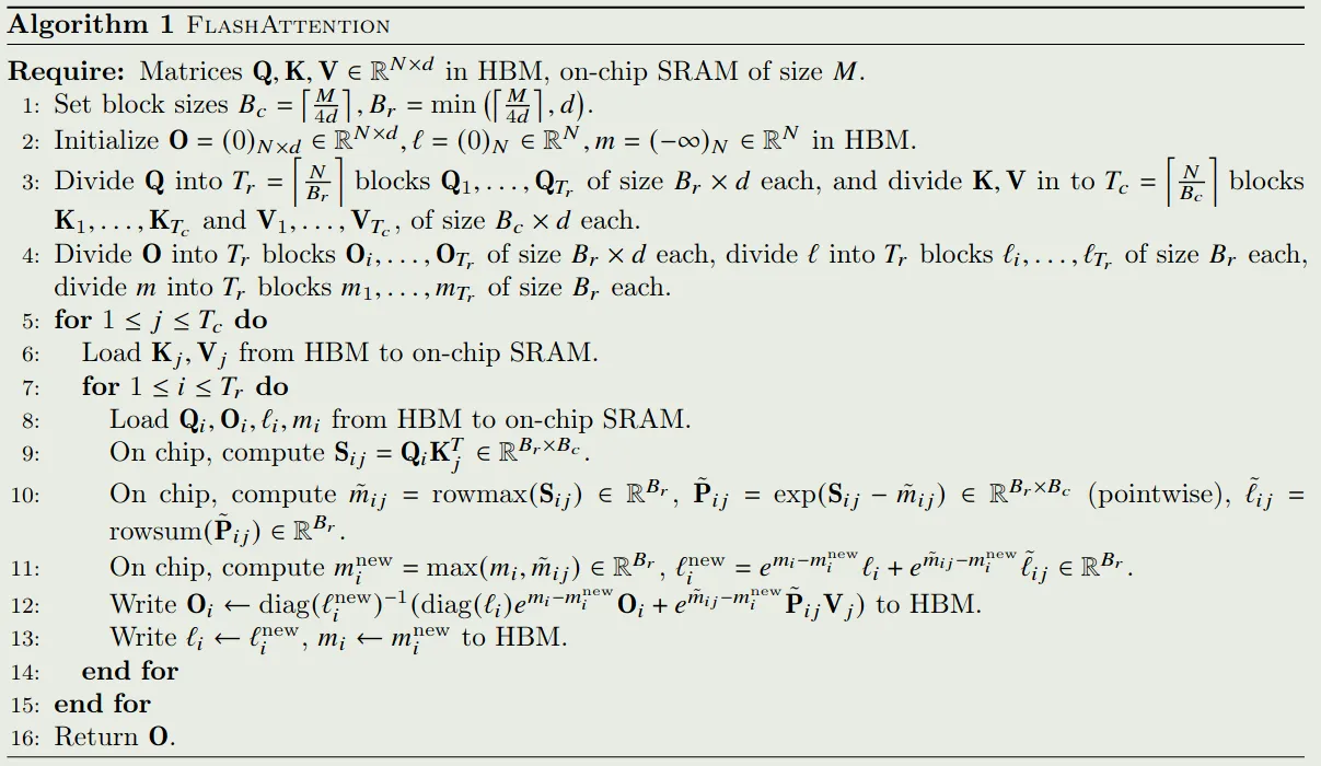 FlashAttention algorithm