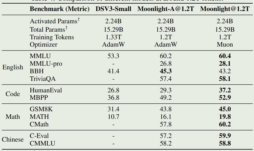 Pretraining performance of different optimizer